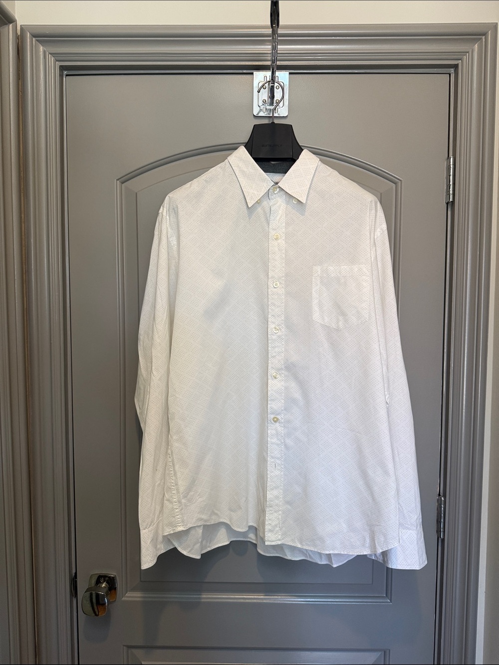 J. Crew White Hexagon Print Button Down-Collar Dress Shirt